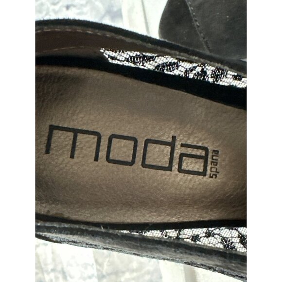 Moda Spana Black Lace Booties Peep Toe Heels Back Zip Wrapped Heels Sexy Size 7 - Picture 13 of 13